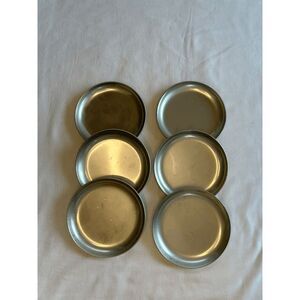 Silver Colored Coaster Set of Six, 4.5" x 4.5", Small Plates